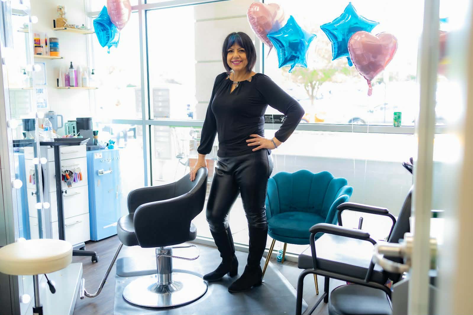 Lisa Marie — master hair stylist at work in her North Chesterfield studio